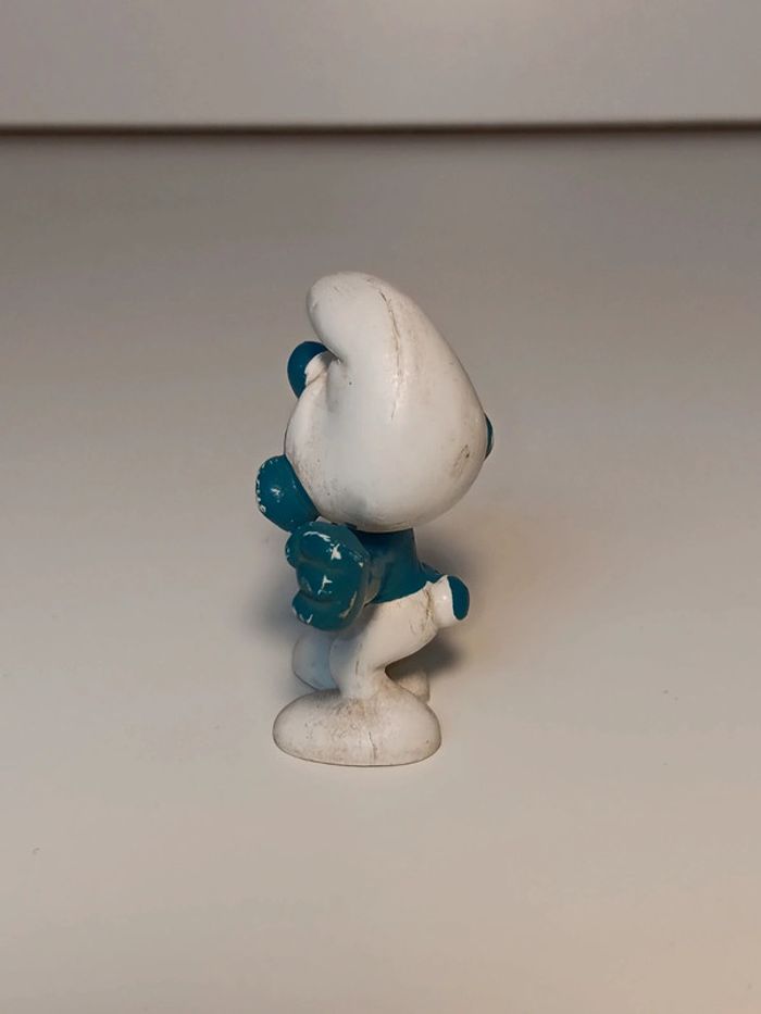 Figurine vintage 1978 Schtroumpf mange une glace schleich peyo W.germany - photo numéro 4