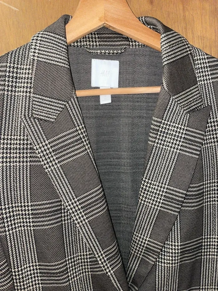 blazer à carreaux marron - photo numéro 3