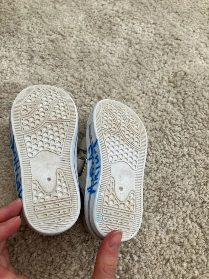 Paire de chaussures type tennis blanches mixtes - saxo - 24 - photo numéro 5