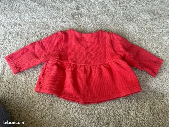 Gilet rose élégant bébé fille - 12 mois - Obaibi - photo numéro 3