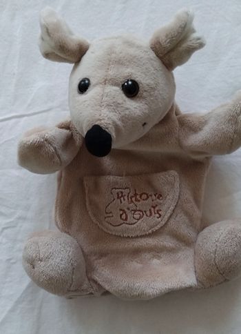 Doudou marionnette kangourou beige - histoire  d ours