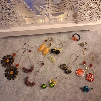 Lot de boucles d'oreilles pendante multicolore