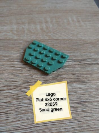 Lego plat 4x6 corner 32059 Sand green