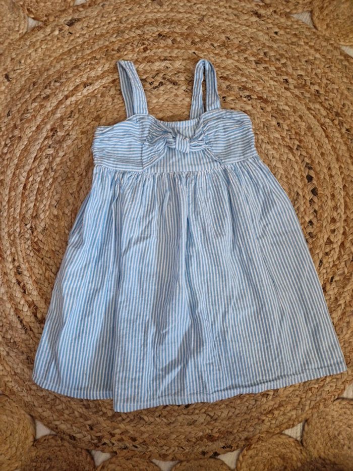 Superbe robe d'été rayée bleu ciel et blanche Primark 🍓18/24 mois🍓