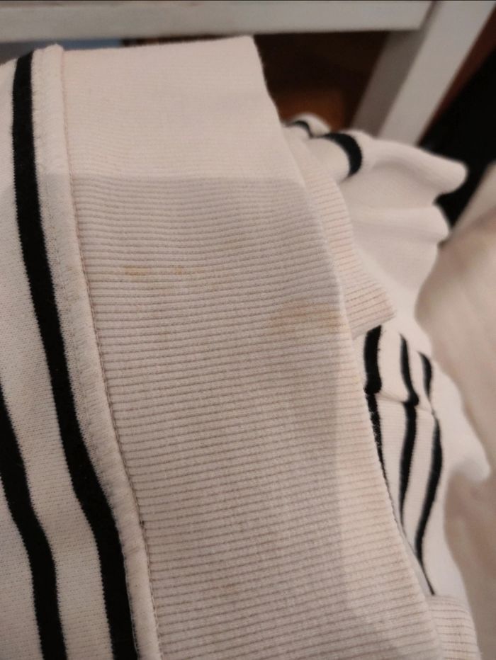 Pull marinière noir et blanc manches côtelées imprimé tennis vacances holidays coton - photo numéro 6