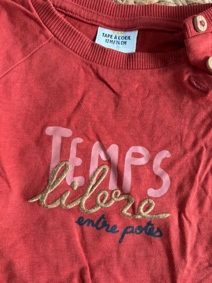 Ensemble été short tee shirt tape à l’œil 12 mois - photo numéro 3