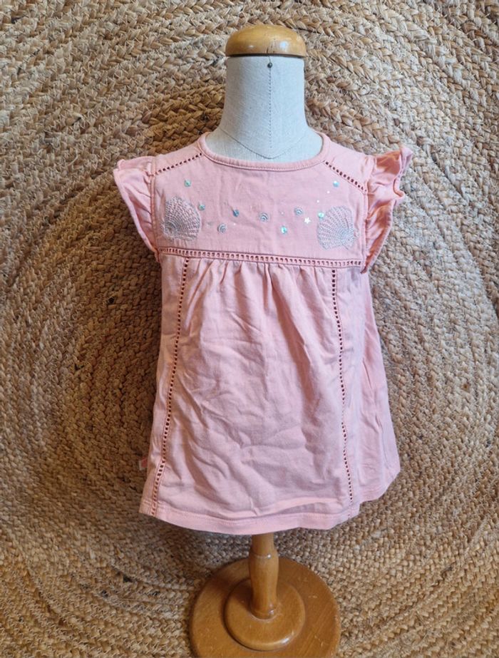 Jolie tee-shirt rose coquillage fille sergent major 4 ans