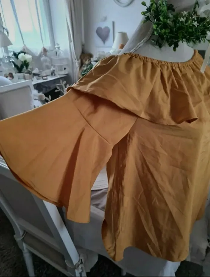 Blouse moutarde épaules dénudées CC Collection Taille L Neuve - photo numéro 2