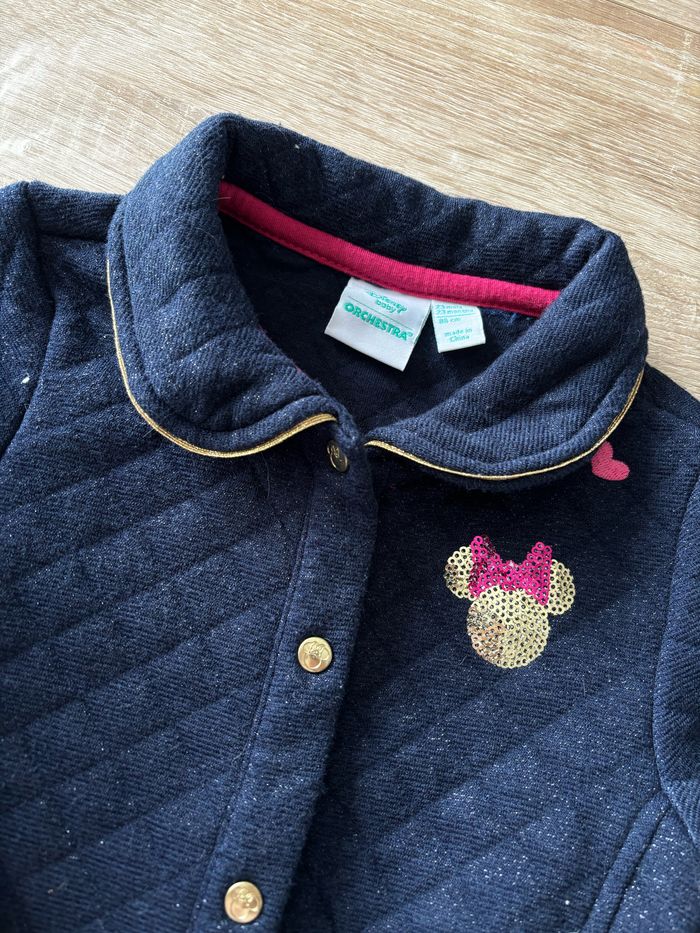 Veste bleu paillettes Minnie DISNEY t.23m - photo numéro 2