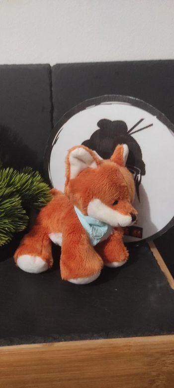 doudou peluche renard paprika kaloo roux orange bandana vert k 15 Cm Blanc