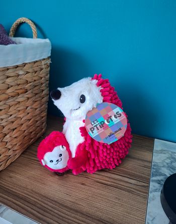 Peluche hérisson et son bébé Deglingos 