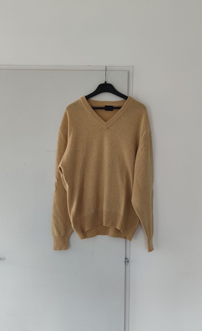 Pull homme La Redoute XL – 100 % laine – Jaune moutarde – Très bon état