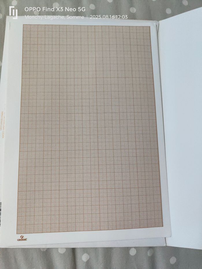16 feuilles 72g/M2 A4 21x29, 7cm papier millimétré canson  Réduction jusqu'à -70% - photo numéro 4