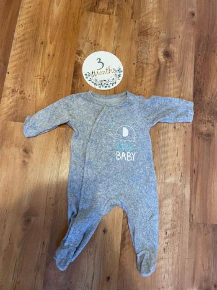 Pyjama velour Gris taille 3 mois