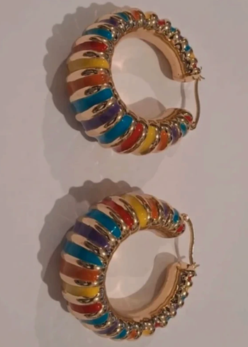 Créoles larges 50 mm plaquées or 14 carats