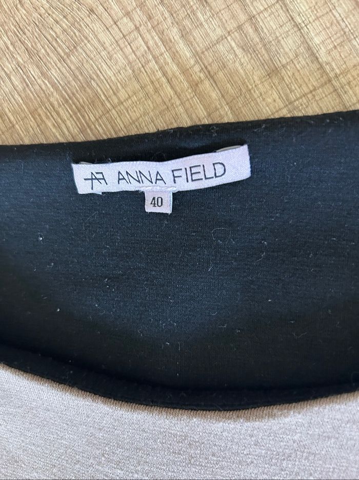 Robe noire et marron sans manches Anna Field taille 40 état satisfaisant - photo numéro 10