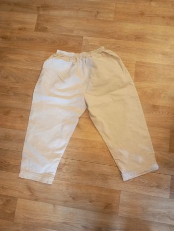 Pantacourt beige ceinture élastique taille 44