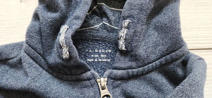Sweat zippé bleu chiné 18/24m 92cm - photo numéro 2