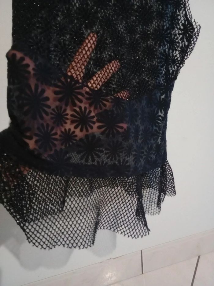 Top femme 38 ajouré  transparent noir c73 - photo numéro 9