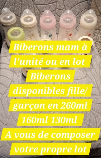 Biberons mam à l'unité ou en lot 260ml 160ml 130ml