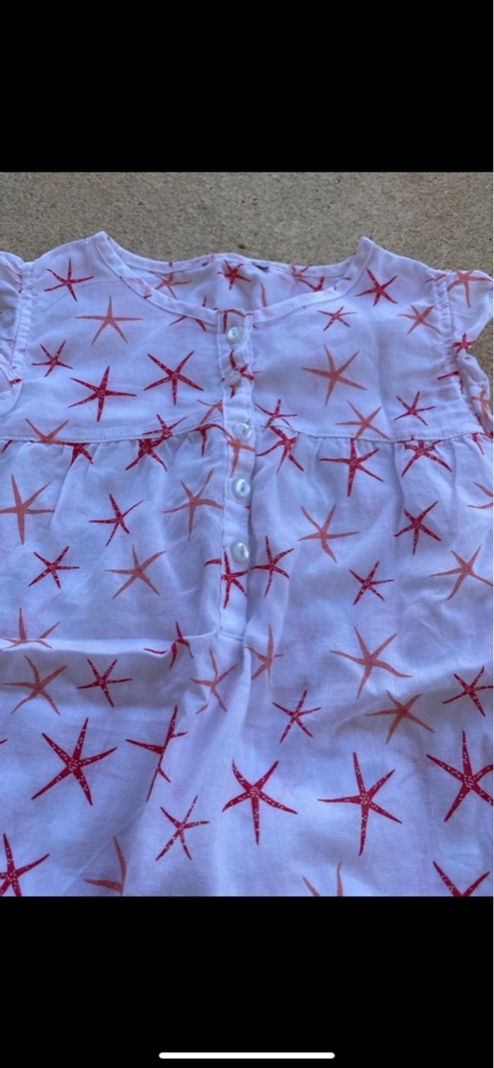 Tunique blanche rouge et corail - photo numéro 2