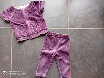 Ensemble velours fille, In Extenso, taille 9 mois