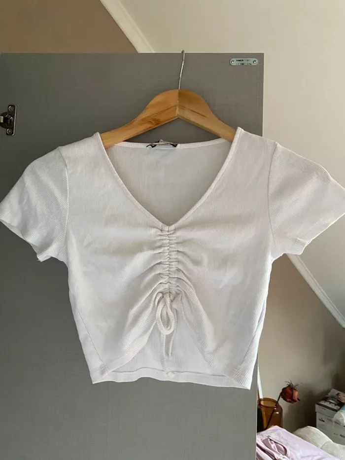 Crop top ajustable blanc taille XS - photo numéro 2