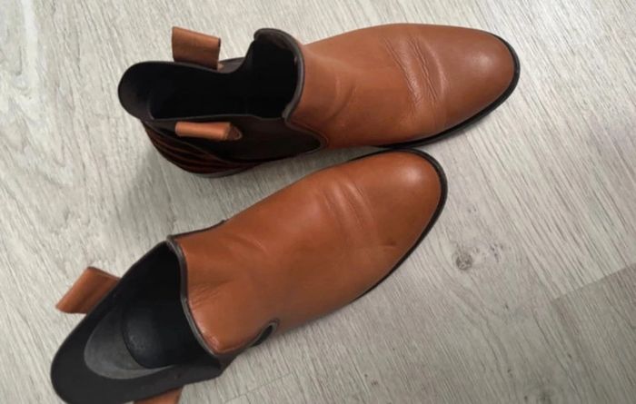 Bottines femme 39 camel zebré - photo numéro 3