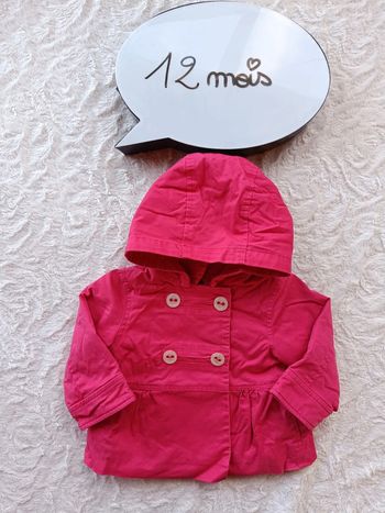 Manteau blouson avec capuche amovible Fille 12 mois Jacadi