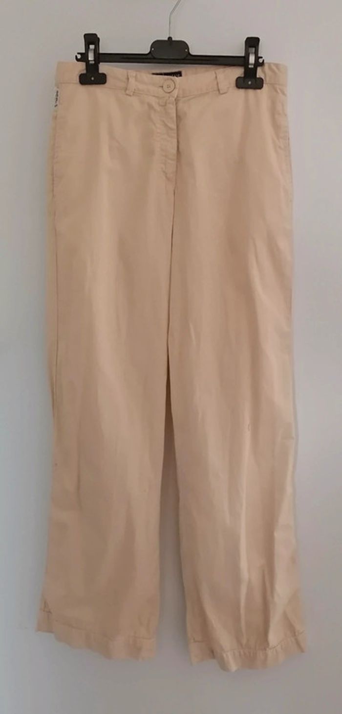 Pantalon beige évasé Taille 34/36 Armani Jeans - photo numéro 9