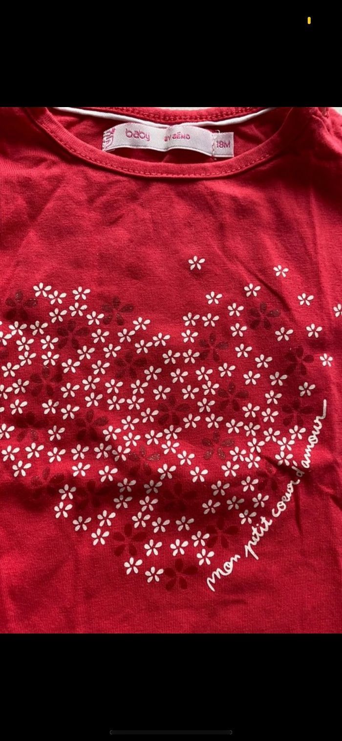Tee shirt manches longues Coeur Neuf 18 mois - photo numéro 4