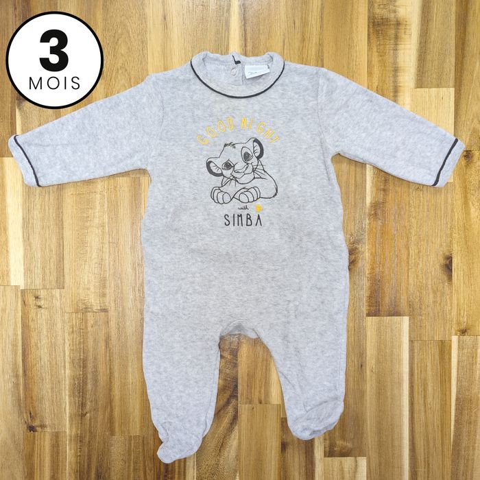 Pyjama en velours chaud - 3 mois - Disney Simba