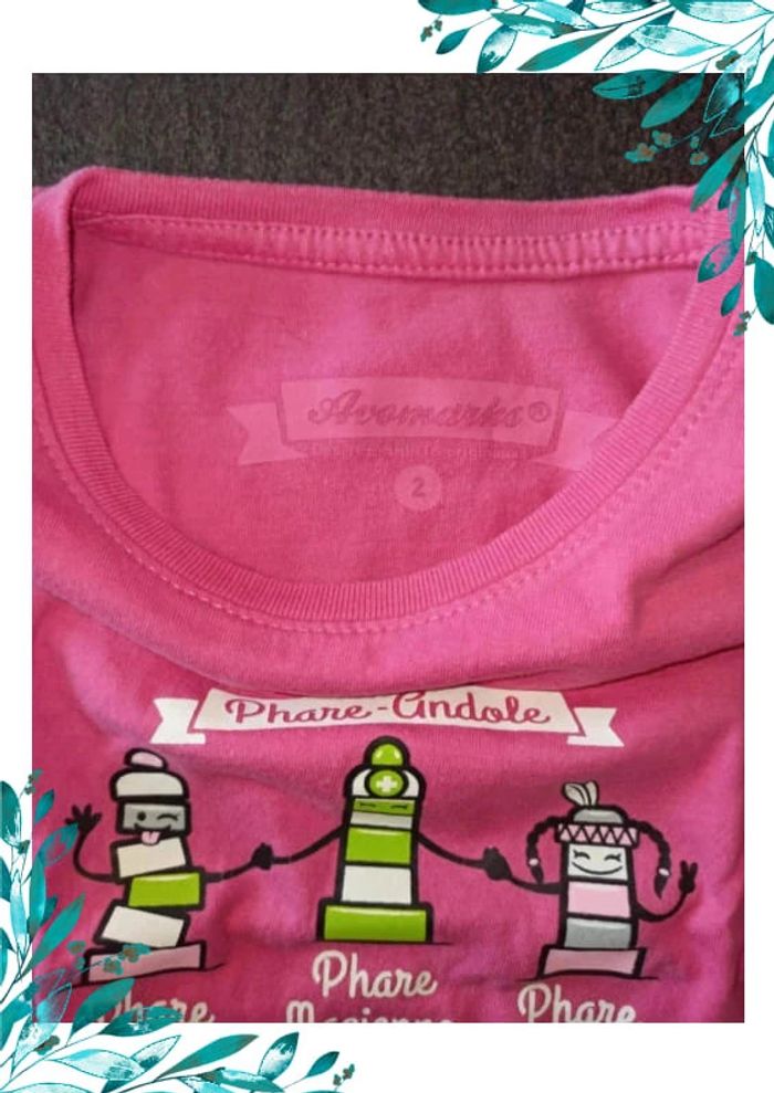 Tee shirt fille rose phare 24 mois - photo numéro 3