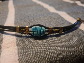 Bracelet.  17 cm. couleur  Noir et turquoise.