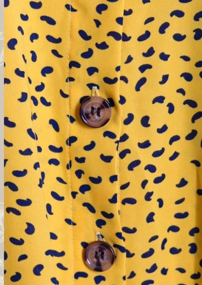Robe chemise jaune à pois - Azara Paris - Taille M - photo numéro 5