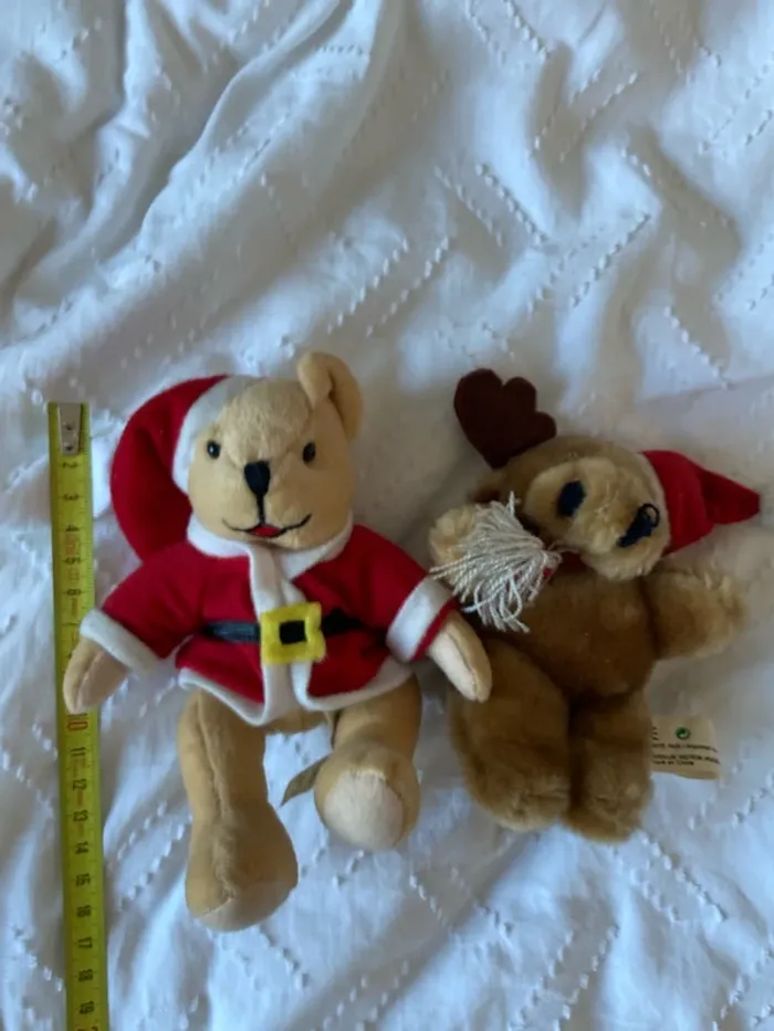 Petites peluches de Noël ourson et renne - photo numéro 4