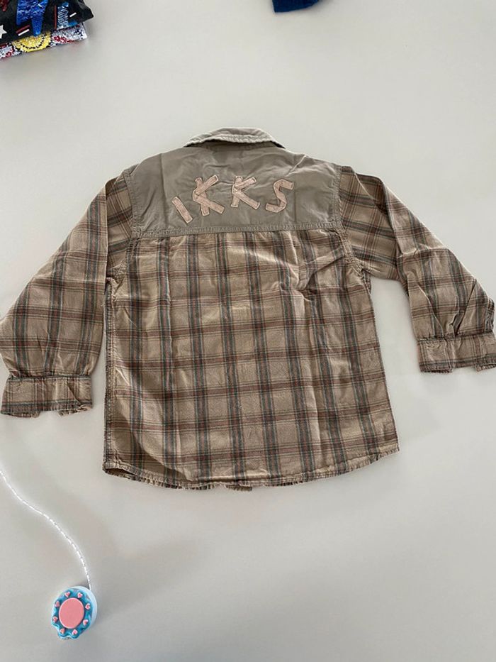 Chemise à carreaux beige ikks 6 ans - photo numéro 7