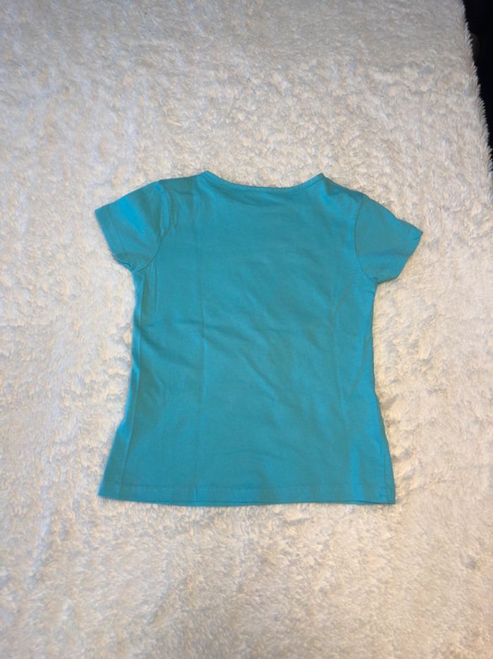 Tee shirt coton turquoise 5-6 ans - photo numéro 2