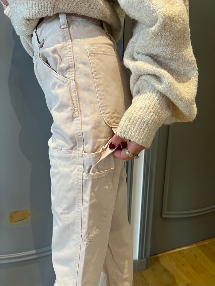 Pantalon cargo rose pale