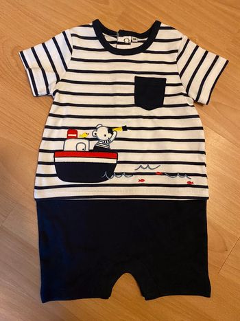 Jolie combinaison « marinière » T. 6 mois/68 cm garçon neuve