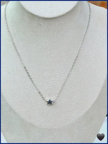 Collier étoile argenté discret tendance