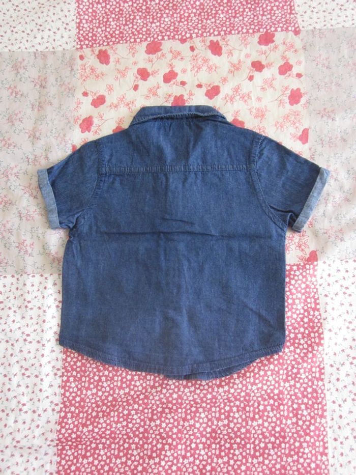 Chemise manches courtes jean 9 mois - photo numéro 2