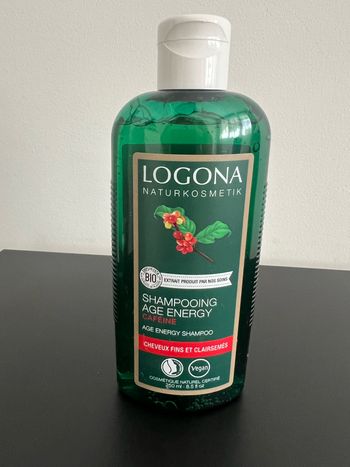 Logona Shampooing Age Energy Caféine Bio 250 ML Pour cheveux fin et clairsemés