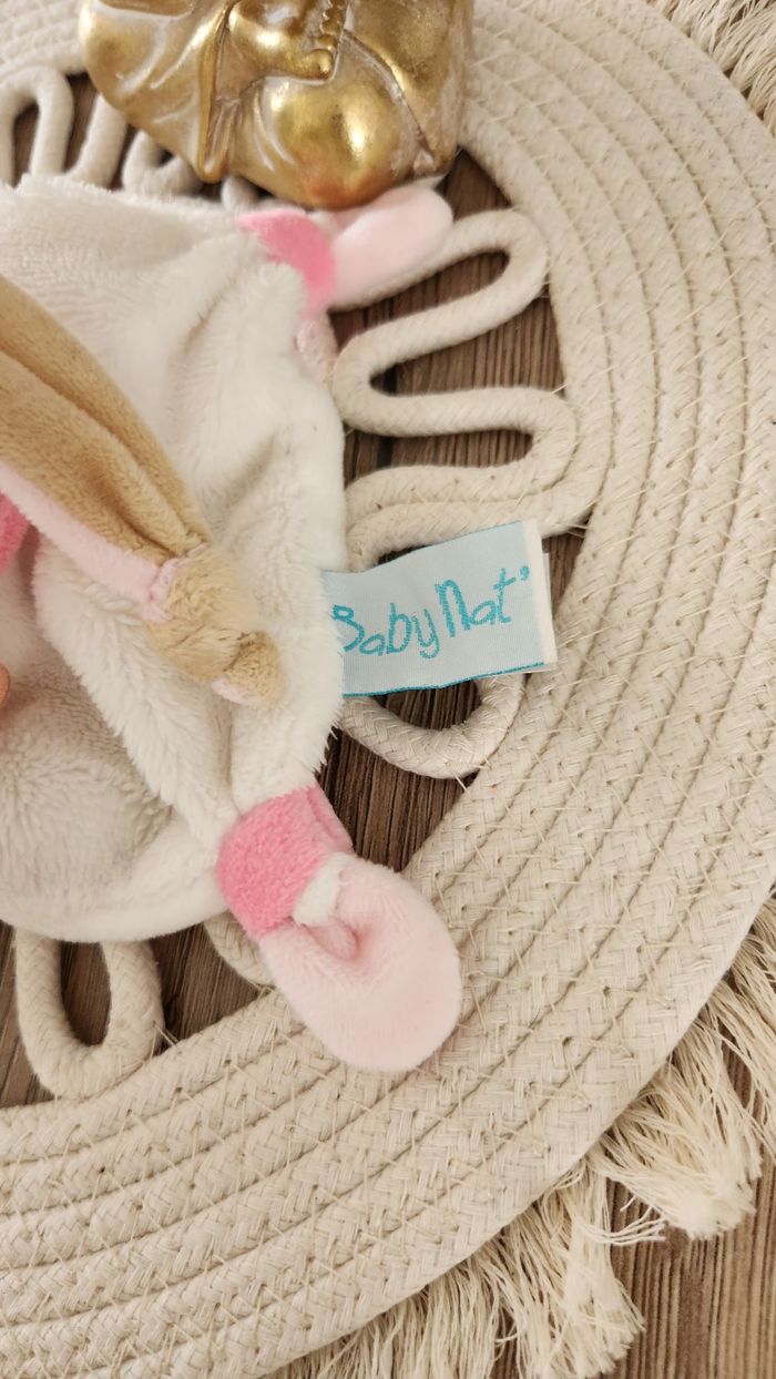 Doudou Lange Lapin Baby Nat Blanc Rose - photo numéro 6