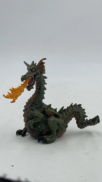 Figurine Papo Dragon vert avec Flamme 10 x 12 cm 1999