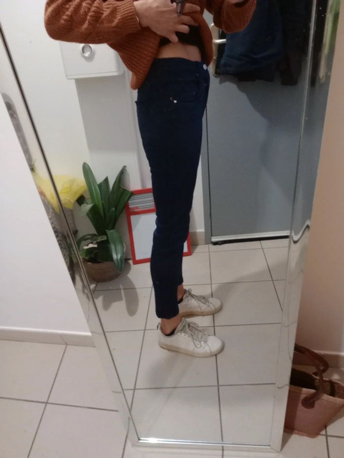 Pantalon femme slim 36 bleu marine c49 - photo numéro 3