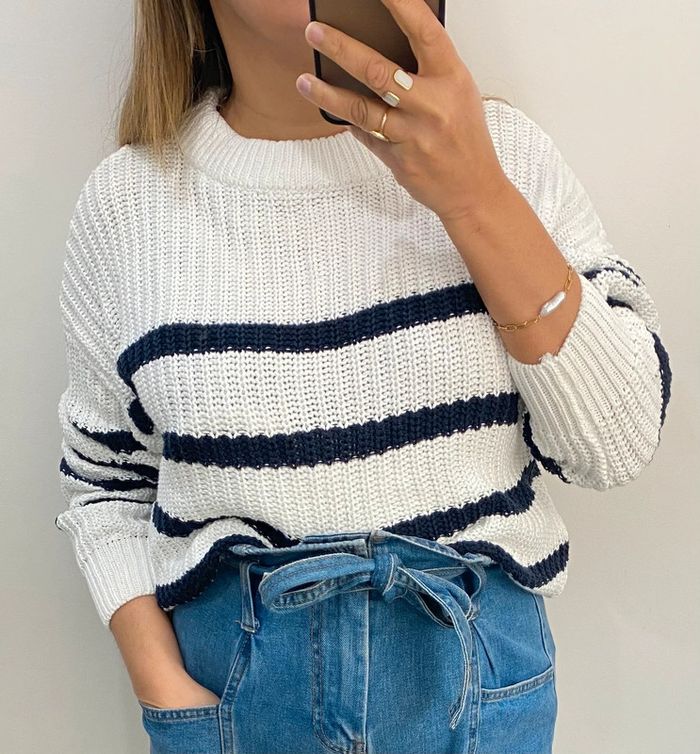 Superbe Pull Ample Bicolore Taille L