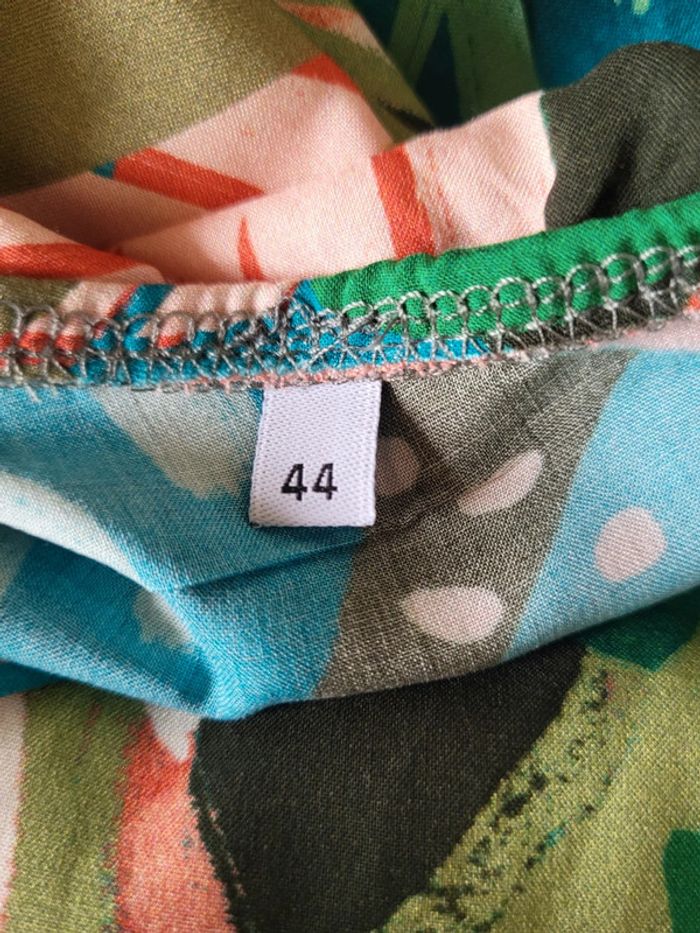 Blouse à motifs feuilles vert rose kaki La Redoute Taille 44 - photo numéro 8