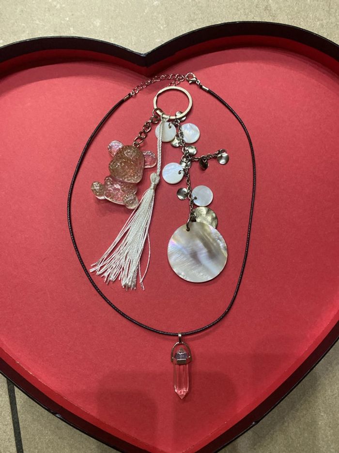 Pendentif  pierre chakra + porte clefs