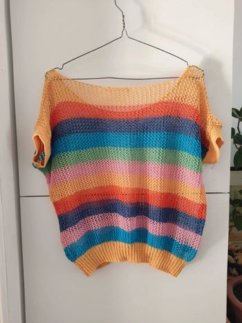 Top multicolore léger crocheté taille M